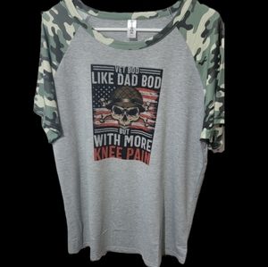 NWT Men's Vet Bod Like Dad Bod Camo Sleeve T Shirt